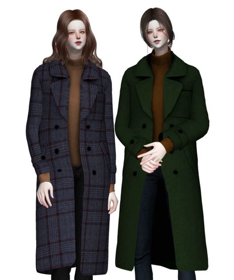 Long Woolen Coat Sims Clothing Sims Mods Clothes Sims Mods