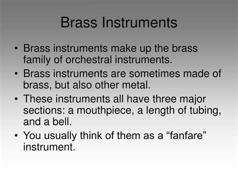 Ppt Brass Instruments Powerpoint Presentation Free Download Id 5442764