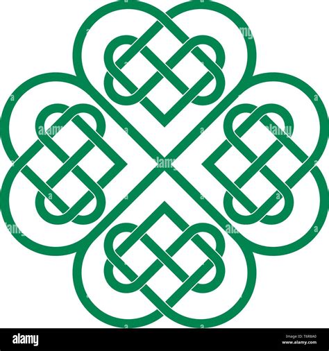 Four Leaf Clover Celtic Lovers Knot Saint Patricks Day Symbol