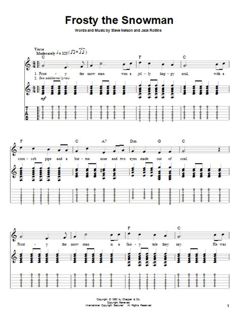 Frosty The Snowman Guitar Chords