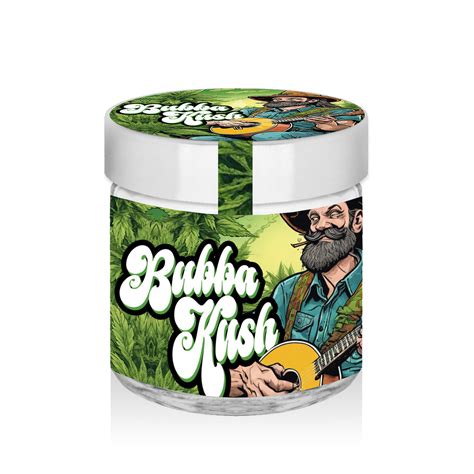 Bubba Kush 60ml Glass Jars Stickers 3 5g Green Buddha Packaging