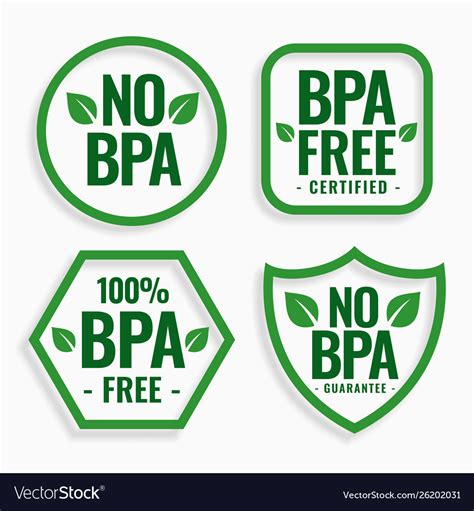 No Bpa Bisphenol A And Phthalates Labels Set Vector Image