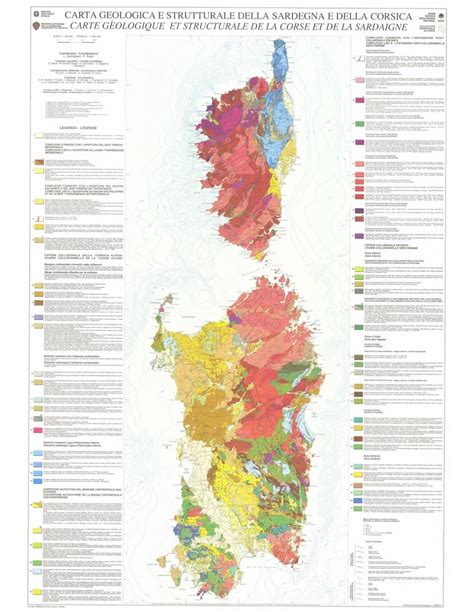 Carte géologique de la Corse et de la Sardaigne CCGM