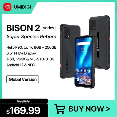 UMIDIGI teléfono móvil inteligente Bison 2 celular resistente con