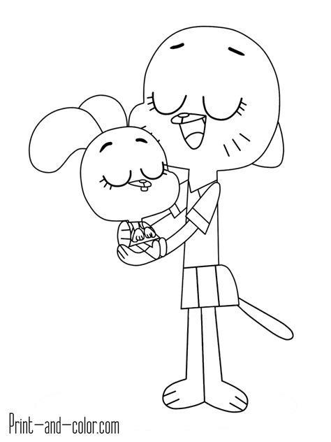 Gumball Watterson Coloring Pages Coloring And Drawing