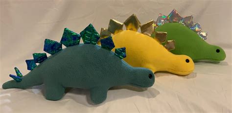 Stuffed Spike Backed Stegosaurus Dinosaur Plushie Etsy