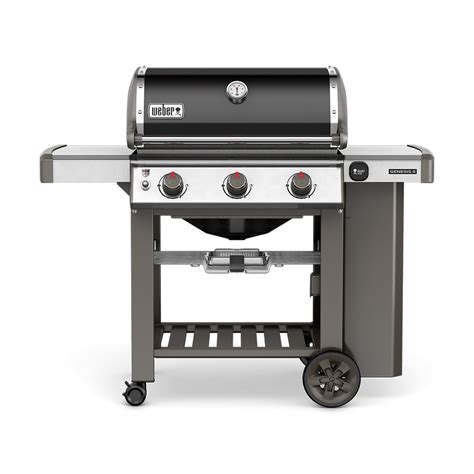 Weber Genesis Ii E 310 Black 3 Burner Liquid Propane Gas Grill At