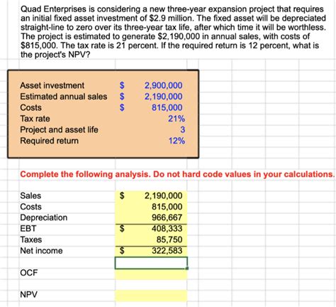 Solved Quad Enterprises Is Considering A New Three Year Chegg