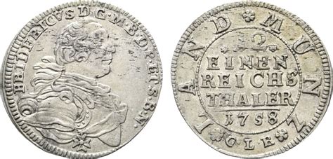 Brandenburg Bayreuth 1 12 Taler 1758 CLR Bayreuth Friedrich 1735 1763