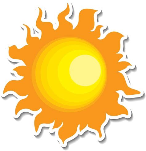 A Sticker Template With The Sun In Cartoon Style Isolated 3222880 Vector Art At Vecteezy