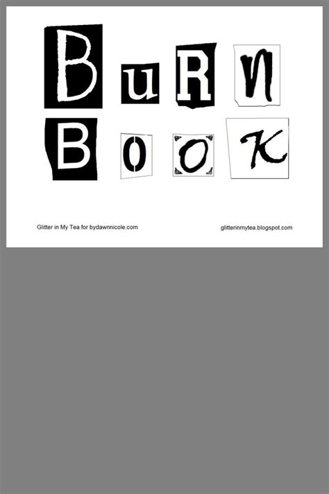 Burn Book Letters Printable