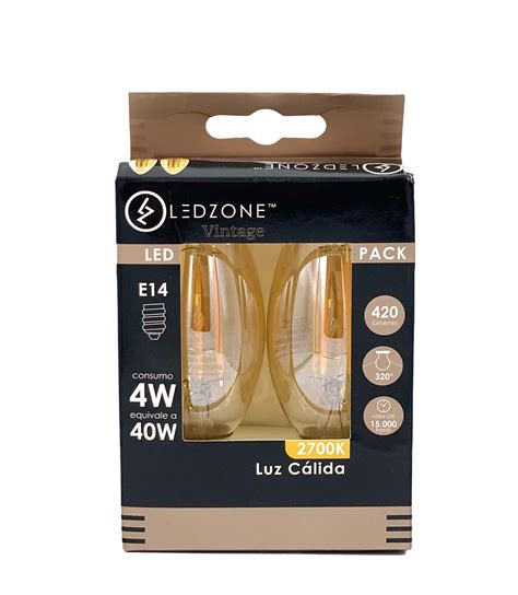 Box 2 Ampolletas Vela Vintage LED E14 4W Ledzone