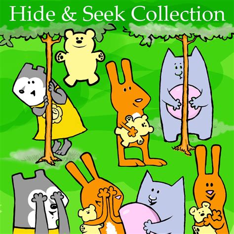 Hide And Seek Cute Cartoon Animal Clipart Collection Clip Etsy