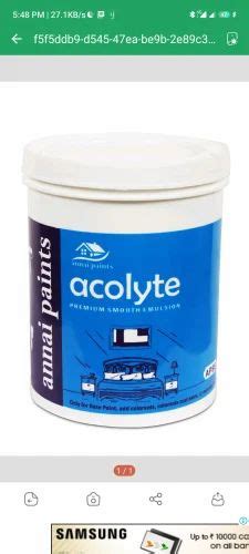 Annai Paints Acolyte Premium Smooth Emulsion Interior Paint 1 Liter