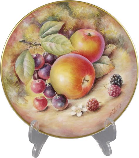 David Fuller Fruit Painted Plate In The Style Of Royal Worcester