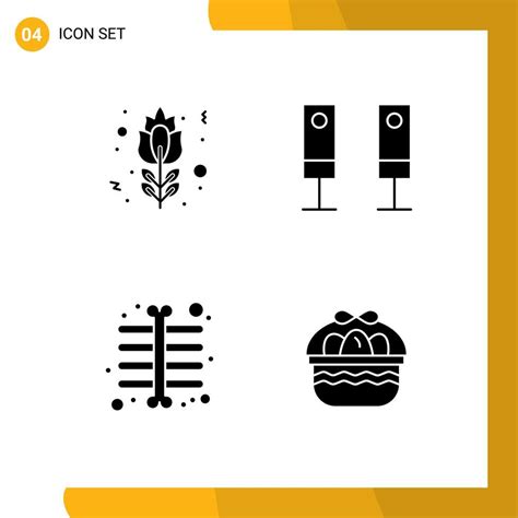 Set Of Commercial Solid Glyphs Pack For Blossom Ray Rose Sound Basket