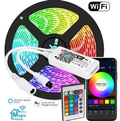 Cinta Tira Luces Led Rgb Wifi 10 Metros Totales App Luegopago