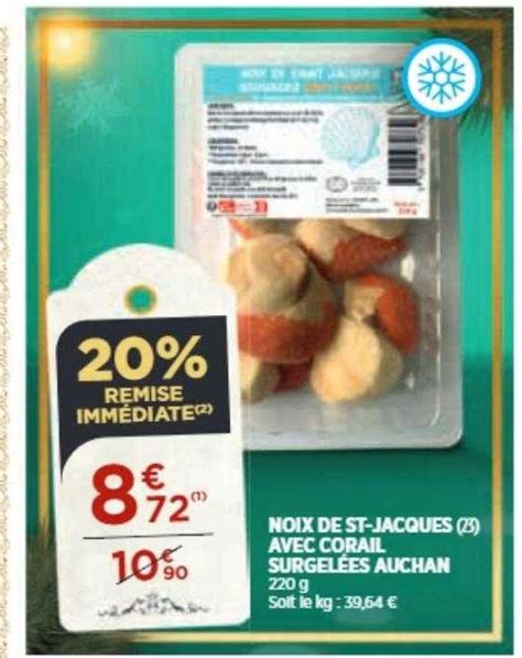 Promo Noix De St jacques Avec Corail Surgelées Auchan chez Bi1