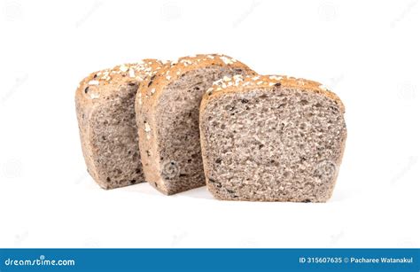 Whole Wheat Breads Sliced Isolated On A White Background Stock Image