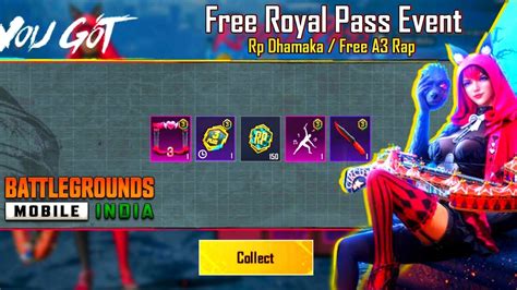 BGMI FREE A3 ROYAL PASS EVENT HOW TO GET FREE A3 RP IN BGMI FREE