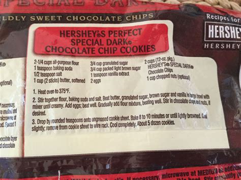 Hershey S Original Chocolate Chip Cookie Recipe Recipe Reference