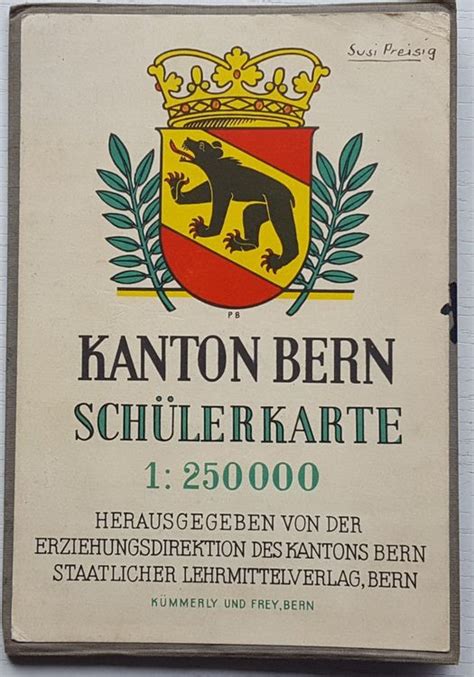 Grosse Schülerkarte des Kantons Bern 1953 Kaufen auf Ricardo