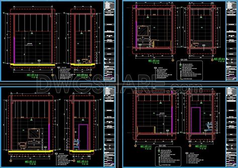 159. WC Layout Plan and elevations details CAD drawings download - Free ...