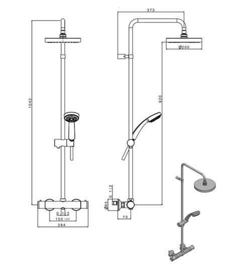 Crosswater Design Multifunction Thermostatic Valve With Shower Kit