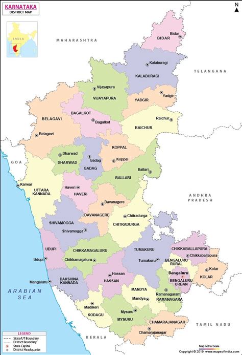 Karnataka Map With Cities