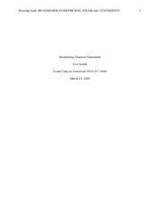 Interpreting Financial Statements Docx Running Head Benchmark