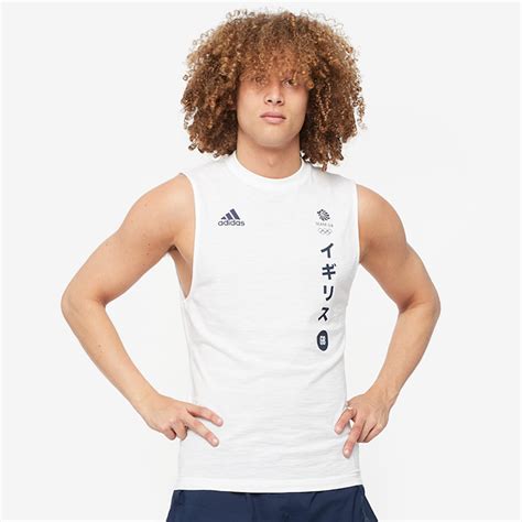 Adidas Team Gb Tank White Mens Clothing Pro Direct Running