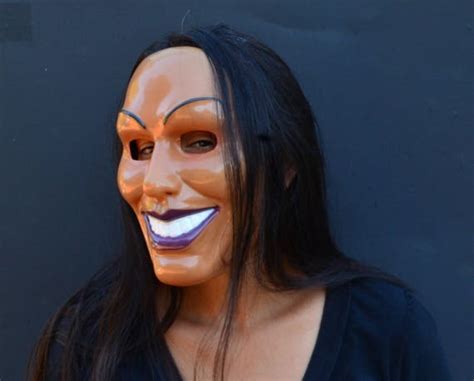 Creepy Scary Halloween Smiling Mask female - Etsy