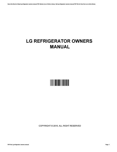 Lg refrigerator owners manual by u635 - Issuu