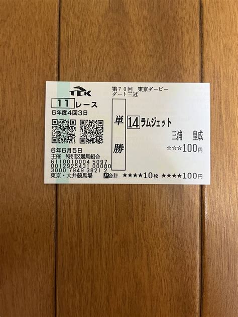 Yahooオークション 2024年 第70回 東京ダービー 勝ち馬 ラムジェッ