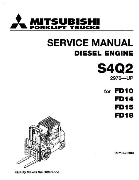 Mitsubishi S4q2 Diesel Engine Forklift Trucks For Fd10 Fd14 Fd15 Fd18