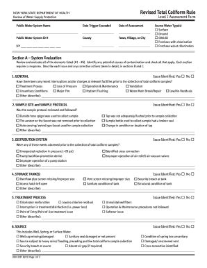 Fillable Online Health Ny Revised Total Coliform Rule Level 1