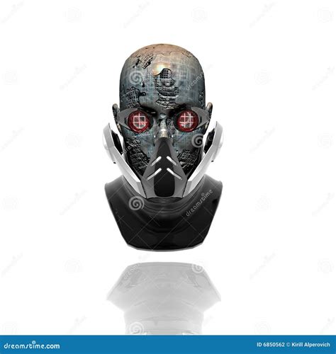 Cyborg head stock illustration. Illustration of graphic - 6850562