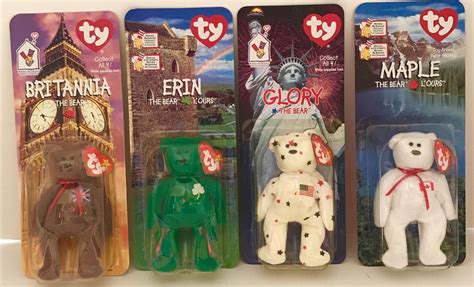 Mcdonalds 1999 Ty Beanie Babies Set Of 4 Glory Maple Erin Britannia