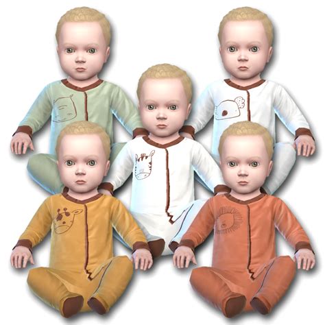 Infant Warm Animals Pajamas Screenshots The Sims 4 Create A Sim