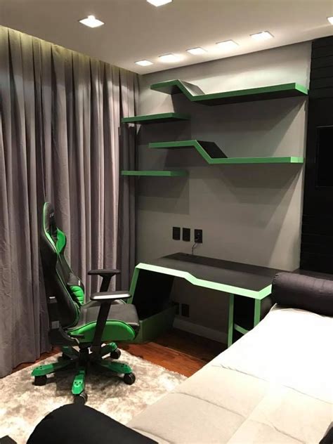 Quarto Gamer 60 Ideias E Dicas Incríveis Para Decorar Gamer Bedroom Gamer Room Room Setup