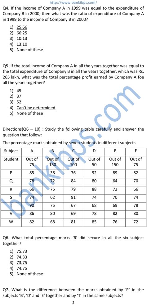 Data Interpretation Questions With Solutions For Bank Exams