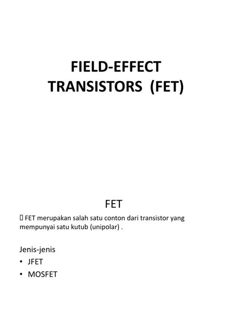 PDF Field Effect Transistors Fet DOKUMEN TIPS