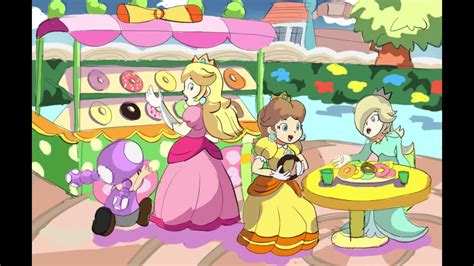 Princess Peach Daisy Rosalina With Toadette Donut Minigame