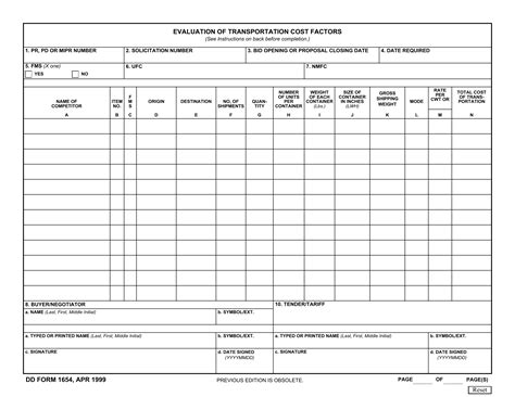 Dd Form 1654 - Printable Form 2025