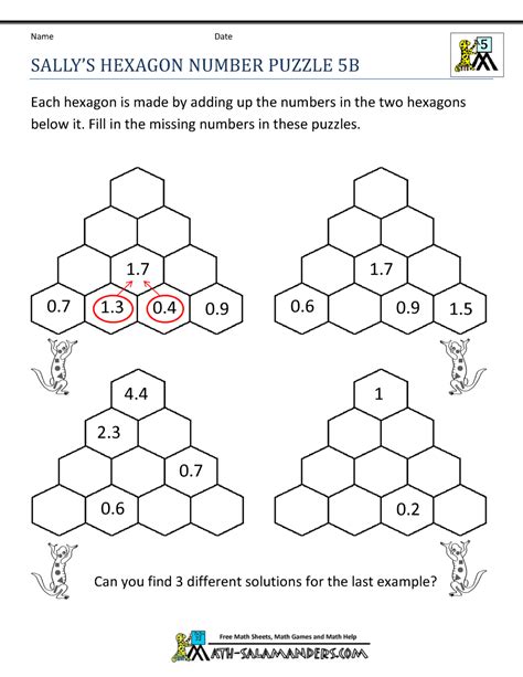 Printable Math Puzzles 5th Grade