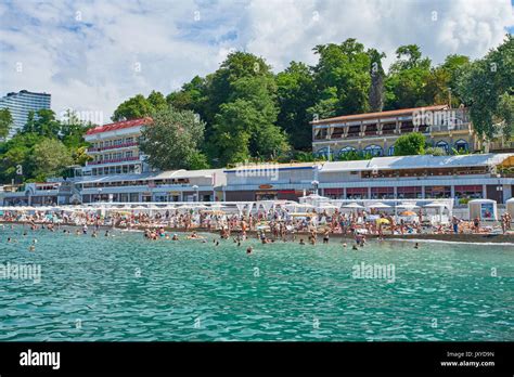 Sochi Russia 06 July 2017 Beach Mayak View Of The Beach In Sochi