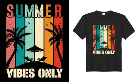 Summer Sunset Colorful Retro Vintage Funny Typography Vector T Shirt