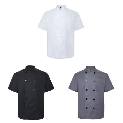 Toptie 3 Pack Men And Women Short Sleeve Chef Coat Jacket Set7 S