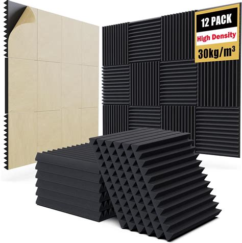 Amazon 12 Pack Self Adhesive Acoustic Panels 12 X 12 X 1 Sound