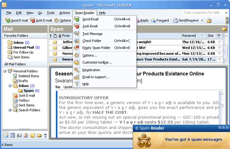 Spam Reader integrated into Microsoft Outlook